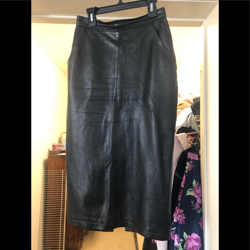 Mario valentino leather pencil skirt italy 2